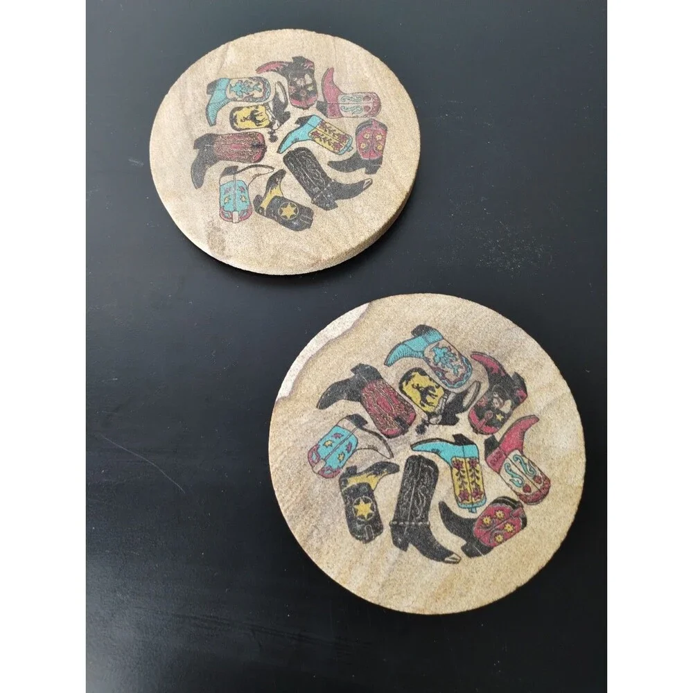 Stone Cowboy Boot Coaster Set